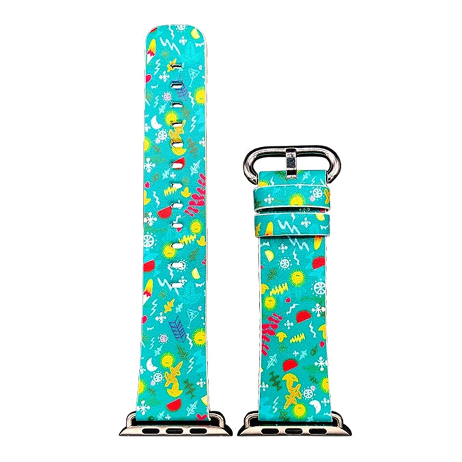 Apple Watch Series 4/3/2/1 with Silver Buckle Rubber Design Colorful Replacement i Watch Bands