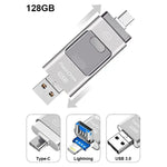 3 in1(Type C & Lightning & USB3.0) i Flash Drive for Apple iOS & Android & Computers (128GB)
