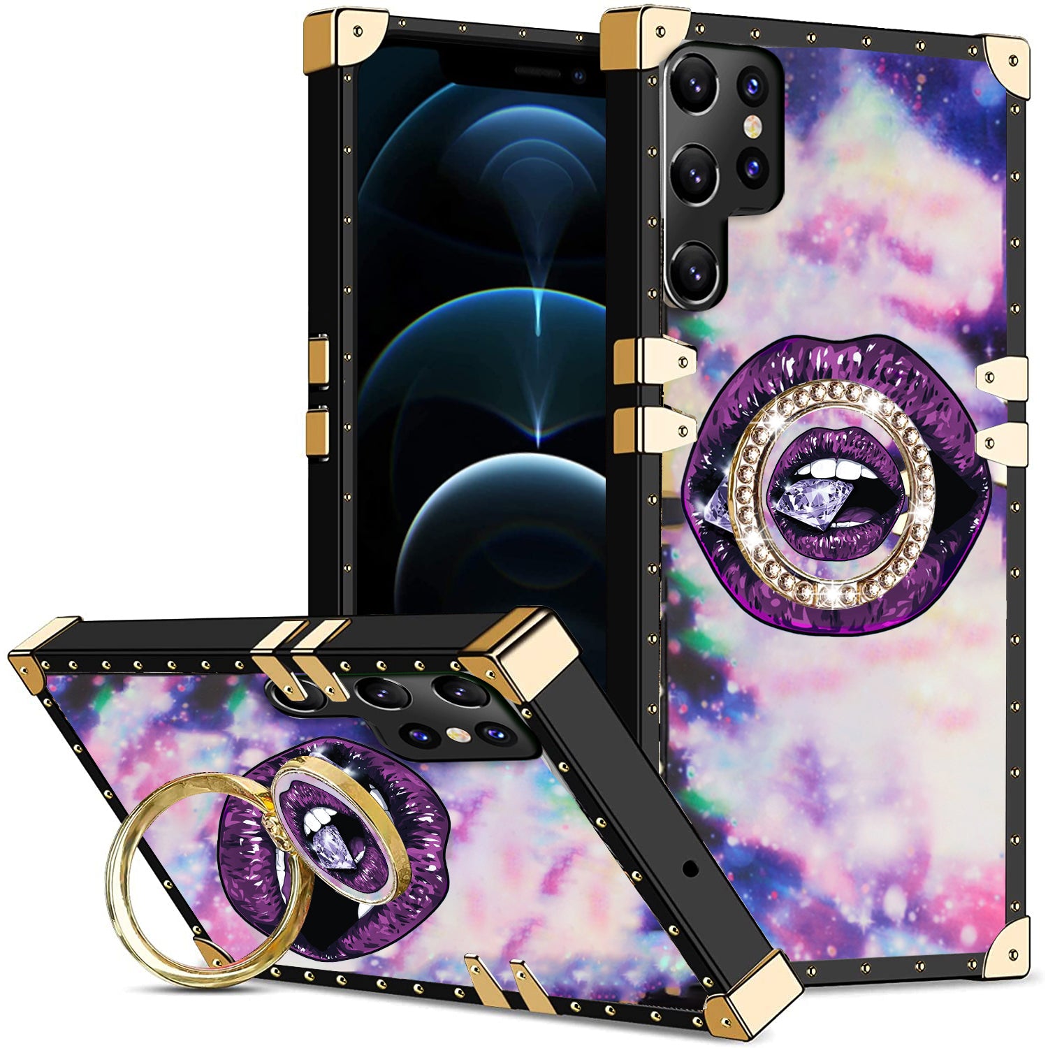 Samsung Galaxy S23 Ultra TPU luxury  fashion case with kickstand