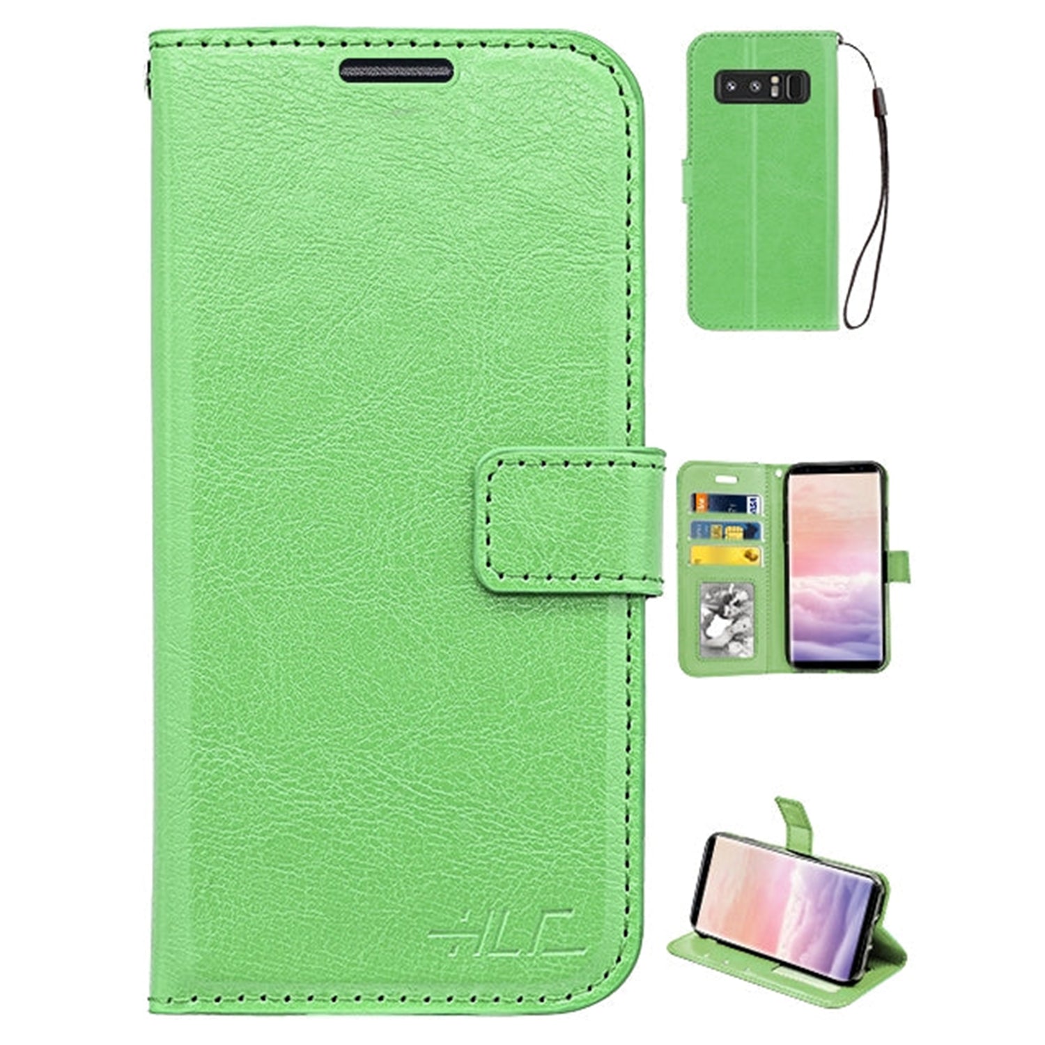 Note 8 Real Plain Leather Wallet Case