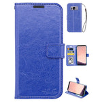 Real Plain Leather Wallet Case for Galaxy S8 Plus