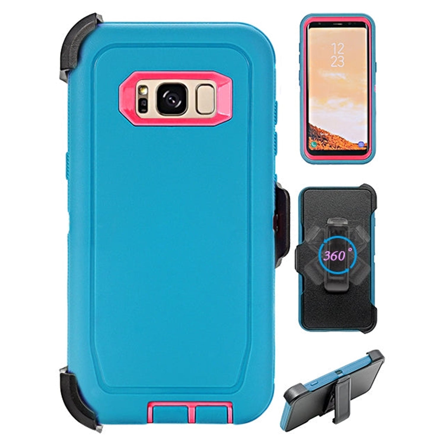 Samsung Galaxy S8 Heavy Duty Shock Reduction Case with Belt Clip (No Screen)
