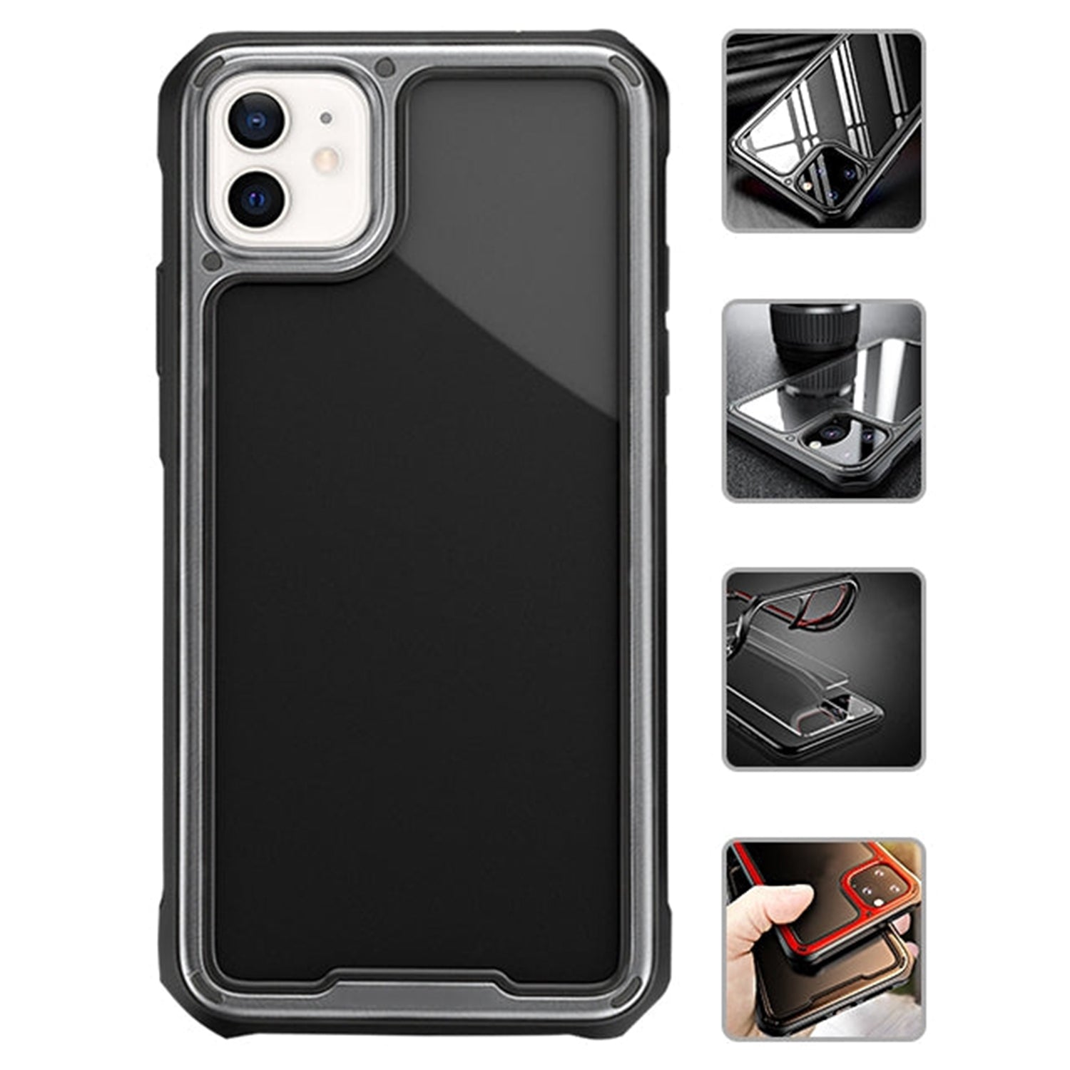 iPhone 12/13 Mini (5.4") Case Hard PC + Flexible TPU Frame