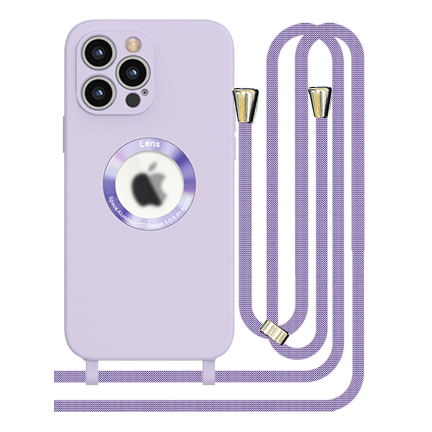 iPhone 13  Pro Soft silicone case fine hole logo hollowed out with adjustable hanging rope