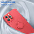 Soft Liquid Silicone Case With Stand Ring Holder For iPhone 13 Pro Max (6.7")