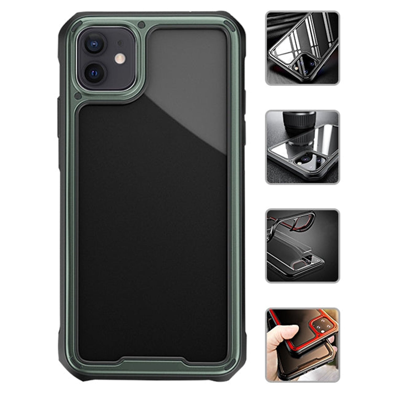 iPhone 12/13 Mini (5.4") Case Hard PC + Flexible TPU Frame