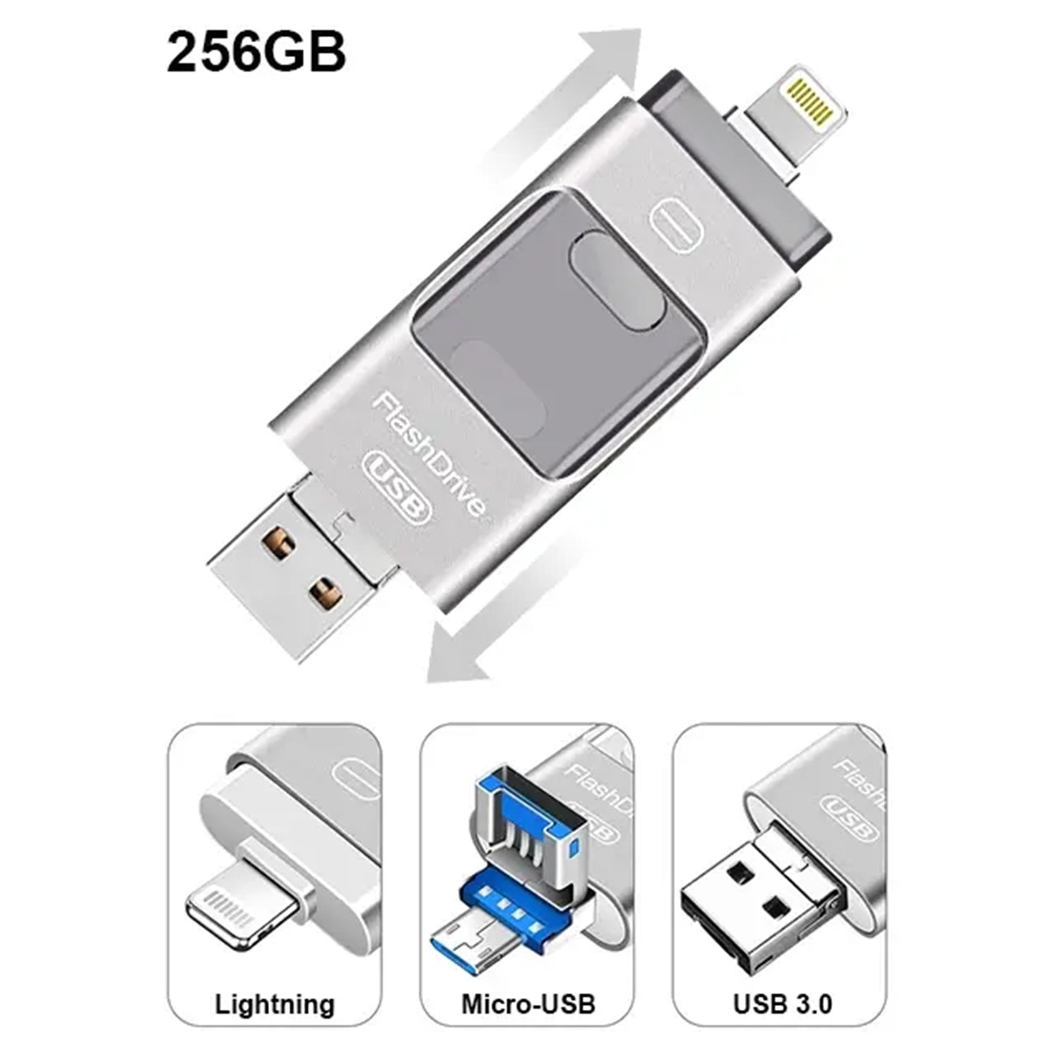 256GB 3 in 1 i Flash Drive for Apple iOS Devices & Android & Computers