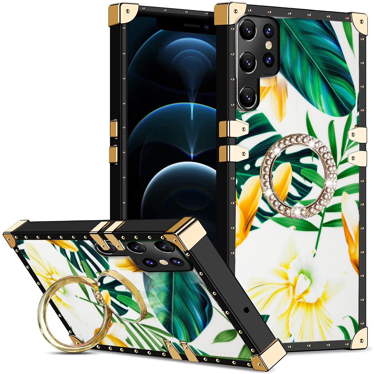 Samsung Galaxy S23 Ultra TPU luxury  fashion case with kickstand