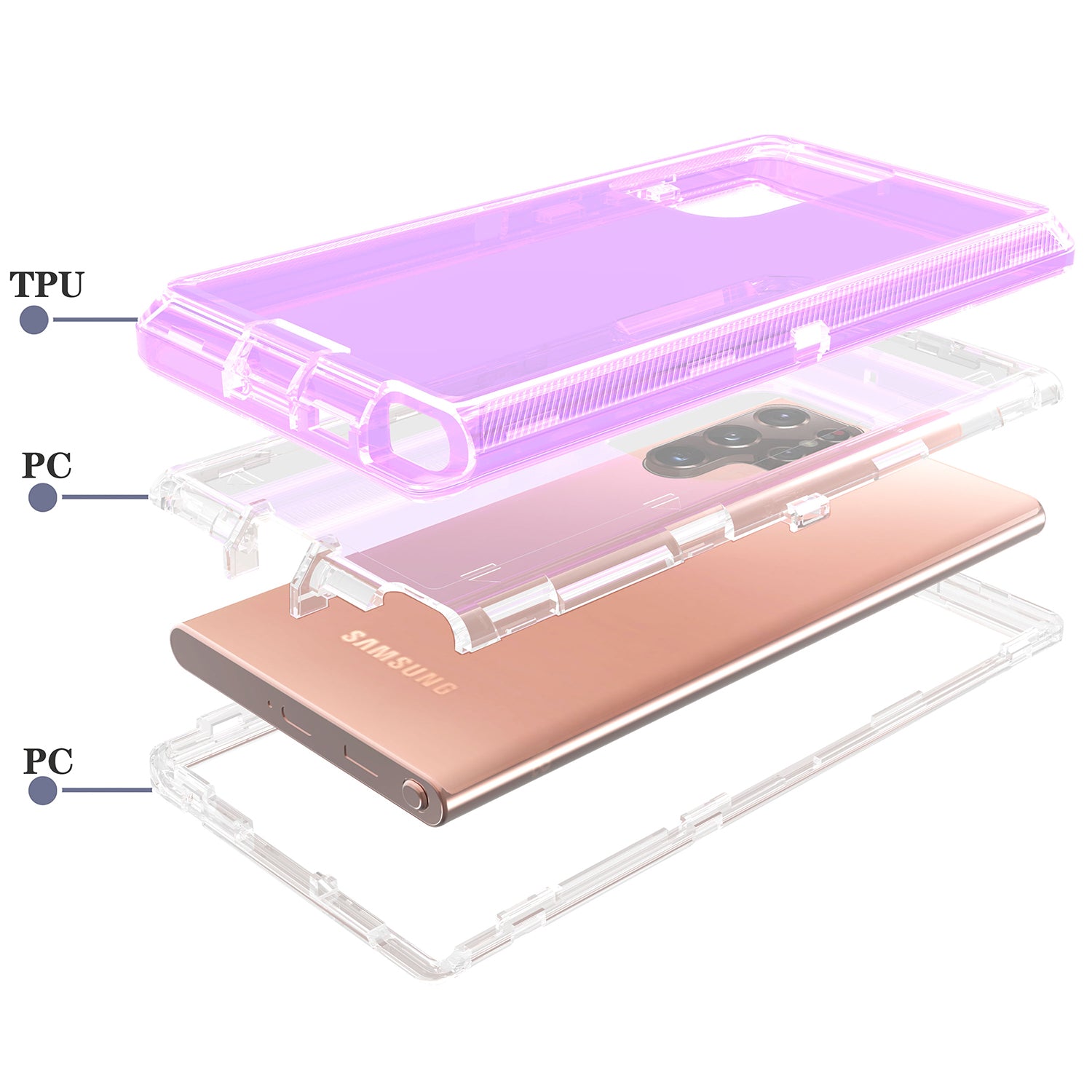 Galaxy S23 Ultra Transparent Full Protection Heavy Duty Case