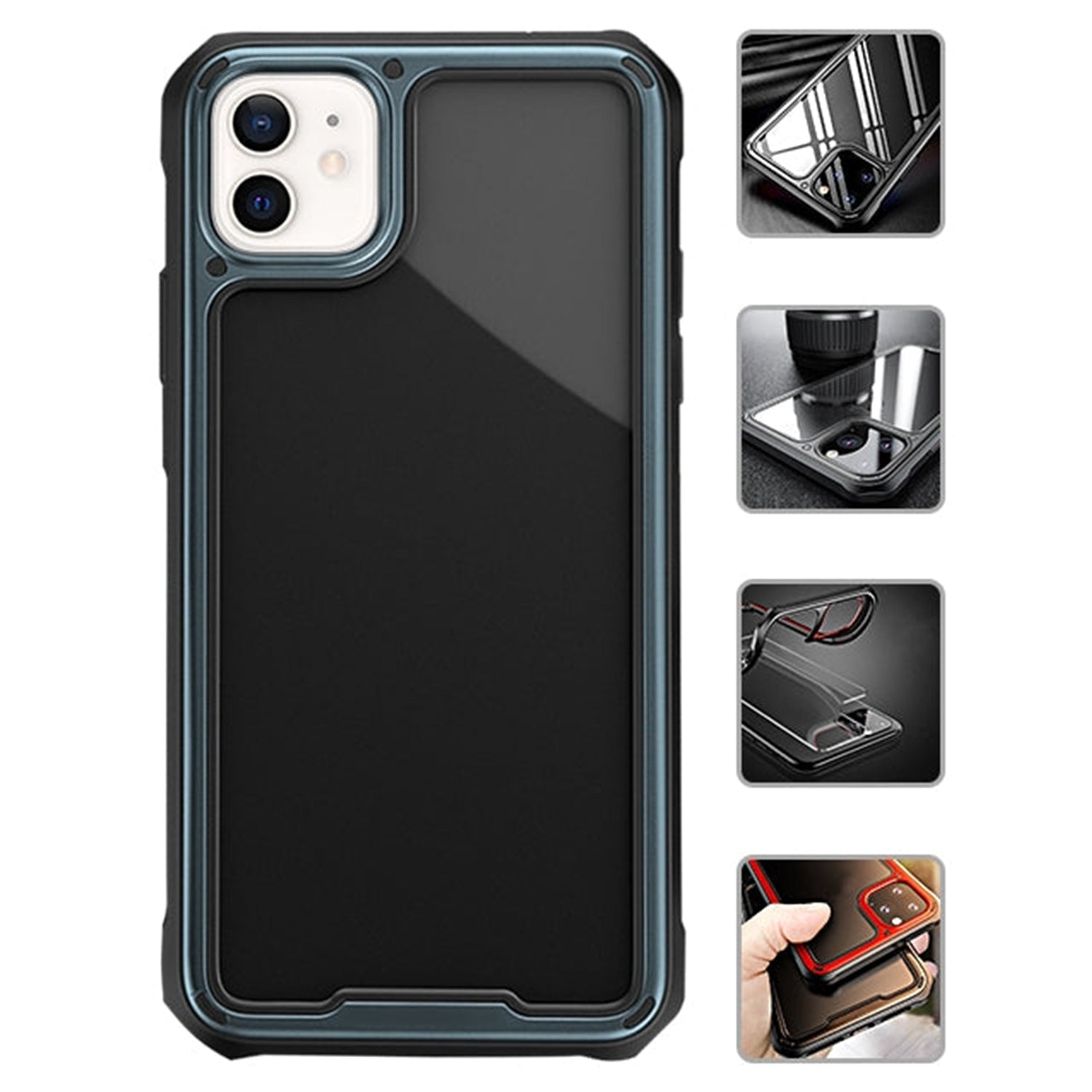 iPhone 12/13 Mini (5.4") Case Hard PC + Flexible TPU Frame
