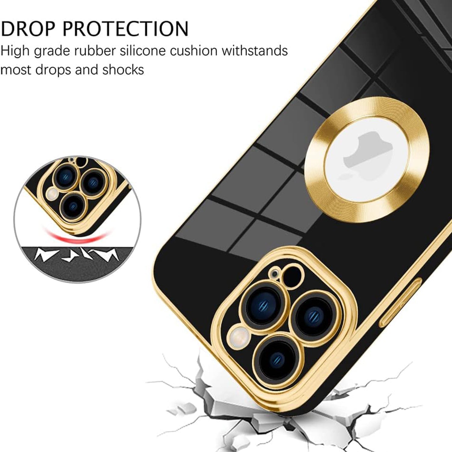 iPhone 13 Pro Max Electroplated logo hollow out color case