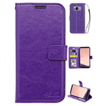 Real Plain Leather Wallet Case for Galaxy S8 Plus