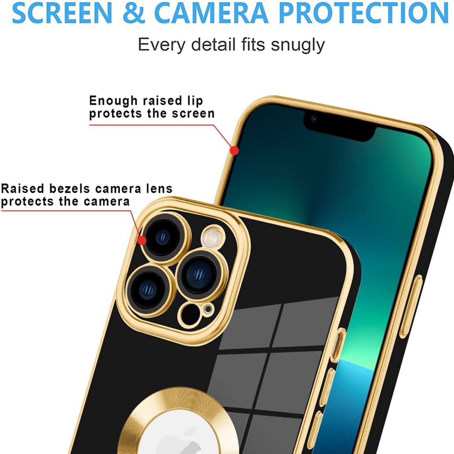iPhone 13 Pro Max Electroplated logo hollow out color case