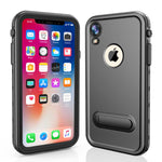 Apple iPhone XR (6.1") 360 Full Protective Waterproof Case with Built-in Screen Fingerprint Protector (Black)