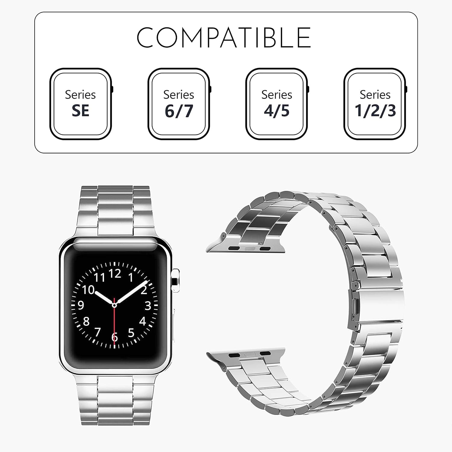 38/40 mm Stainless Steel Wristband with Butterfly Buckle for i-Watch Series 4/3/2/1 - Rose Gold
