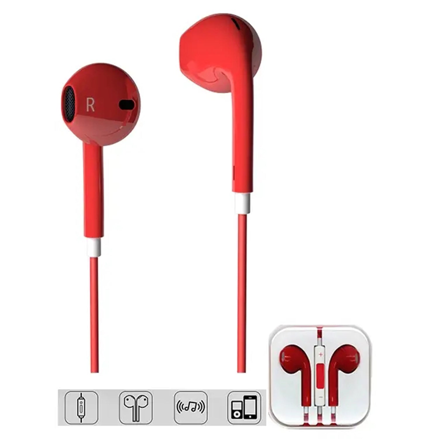 3.5MM Aux Earphone with Built-in Microphone & Volume Control for iPhone 6/SE/5/Android