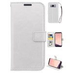 Real Plain Leather Wallet Case for Galaxy S8 Plus