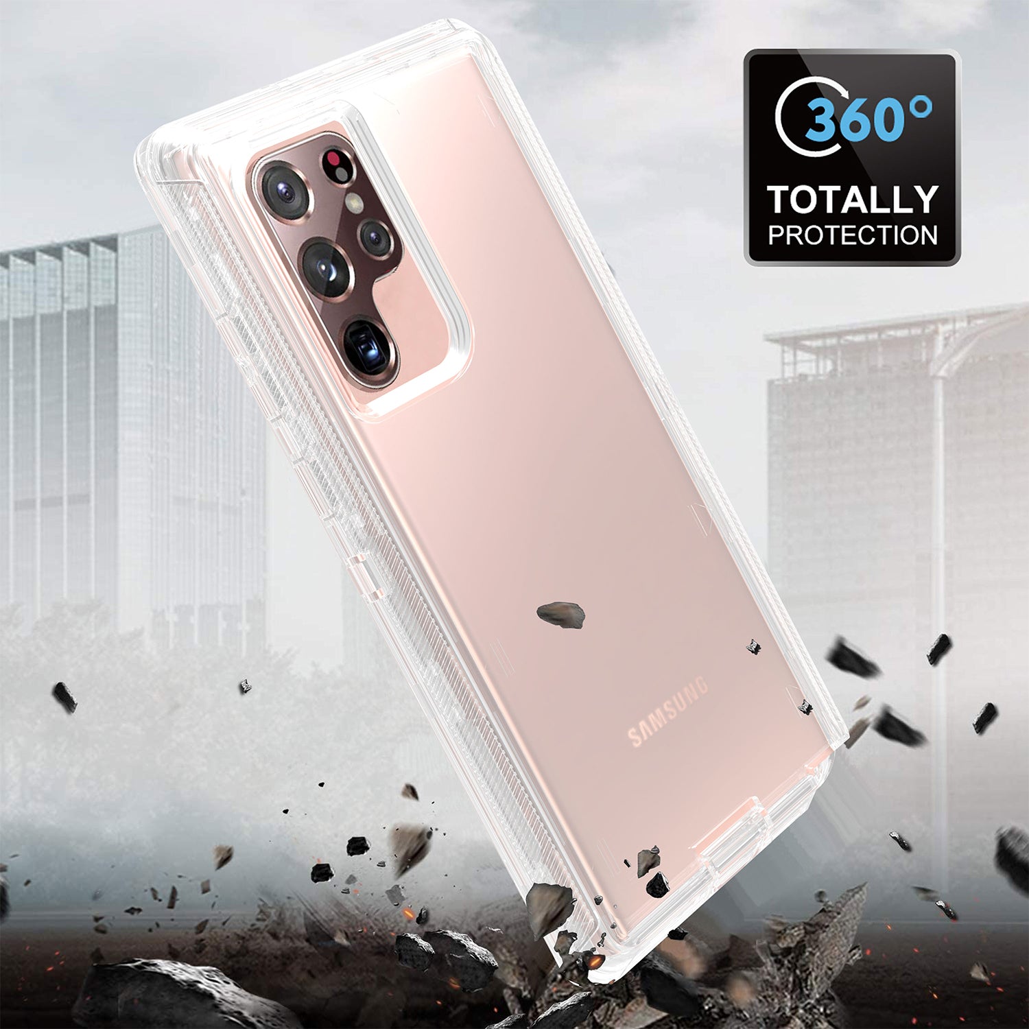 Galaxy S23 Ultra Transparent Full Protection Heavy Duty Case