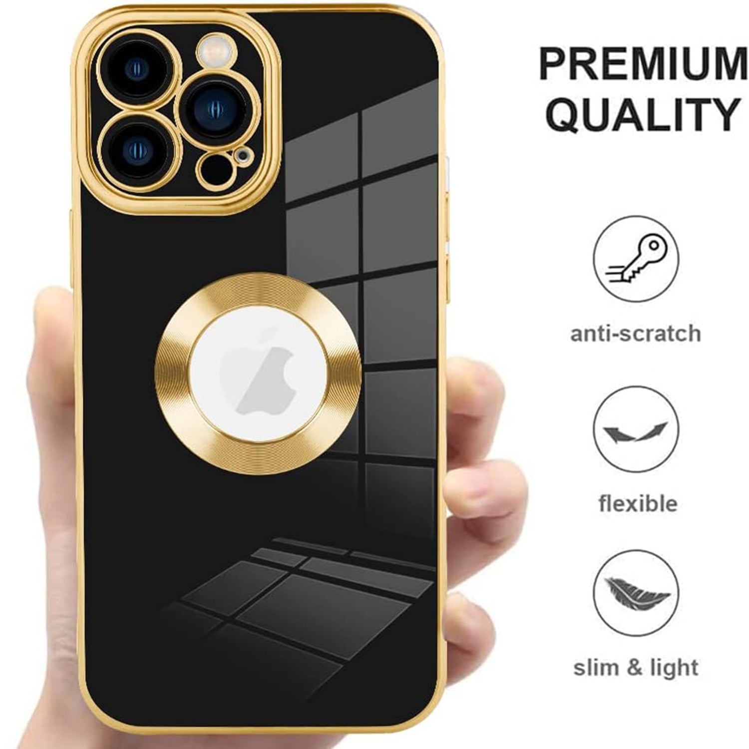 iPhone 13 Pro Max Electroplated logo hollow out color case