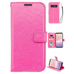 Note 8 Real Plain Leather Wallet Case