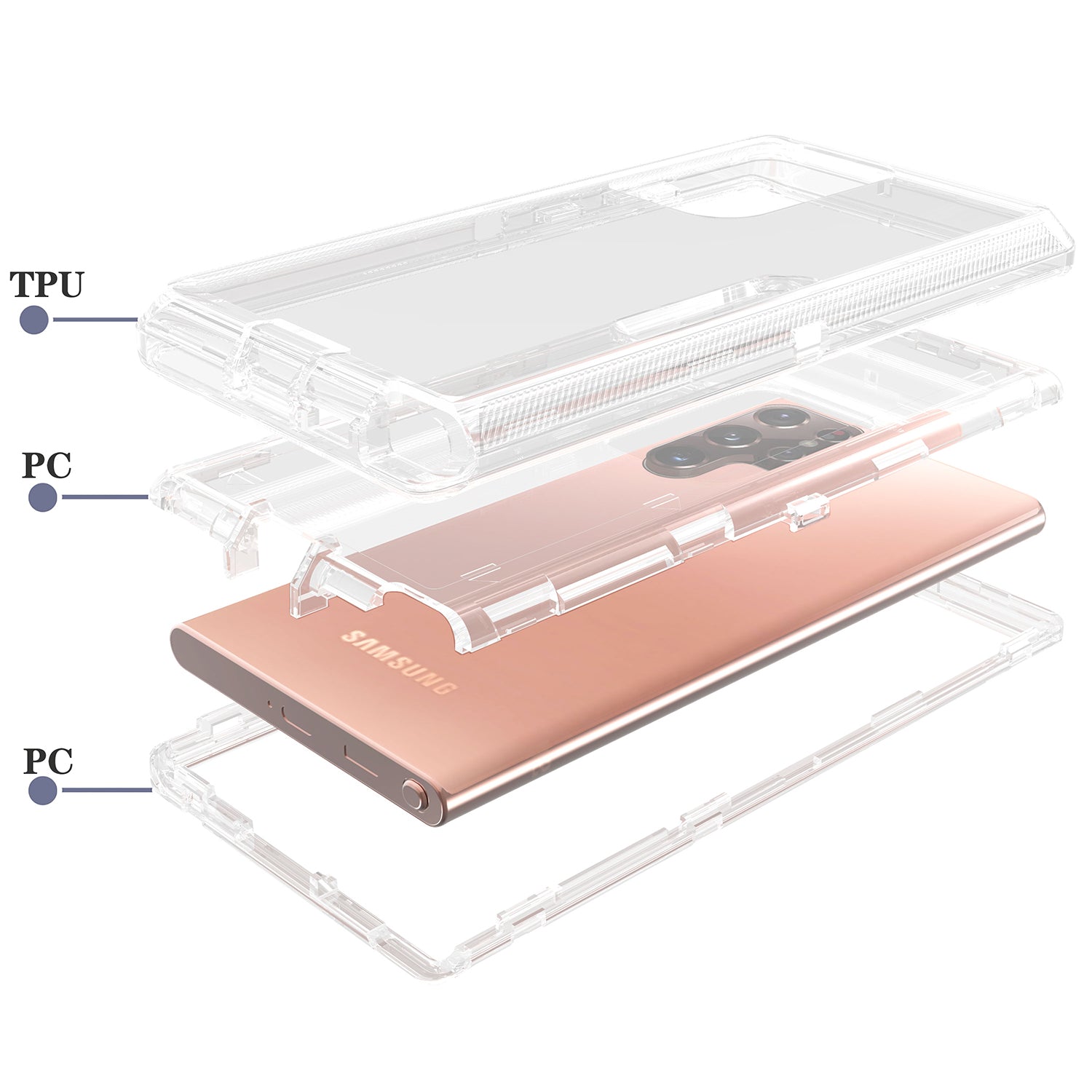 Galaxy S23 Ultra Transparent Full Protection Heavy Duty Case