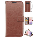Note 8 Real Plain Leather Wallet Case