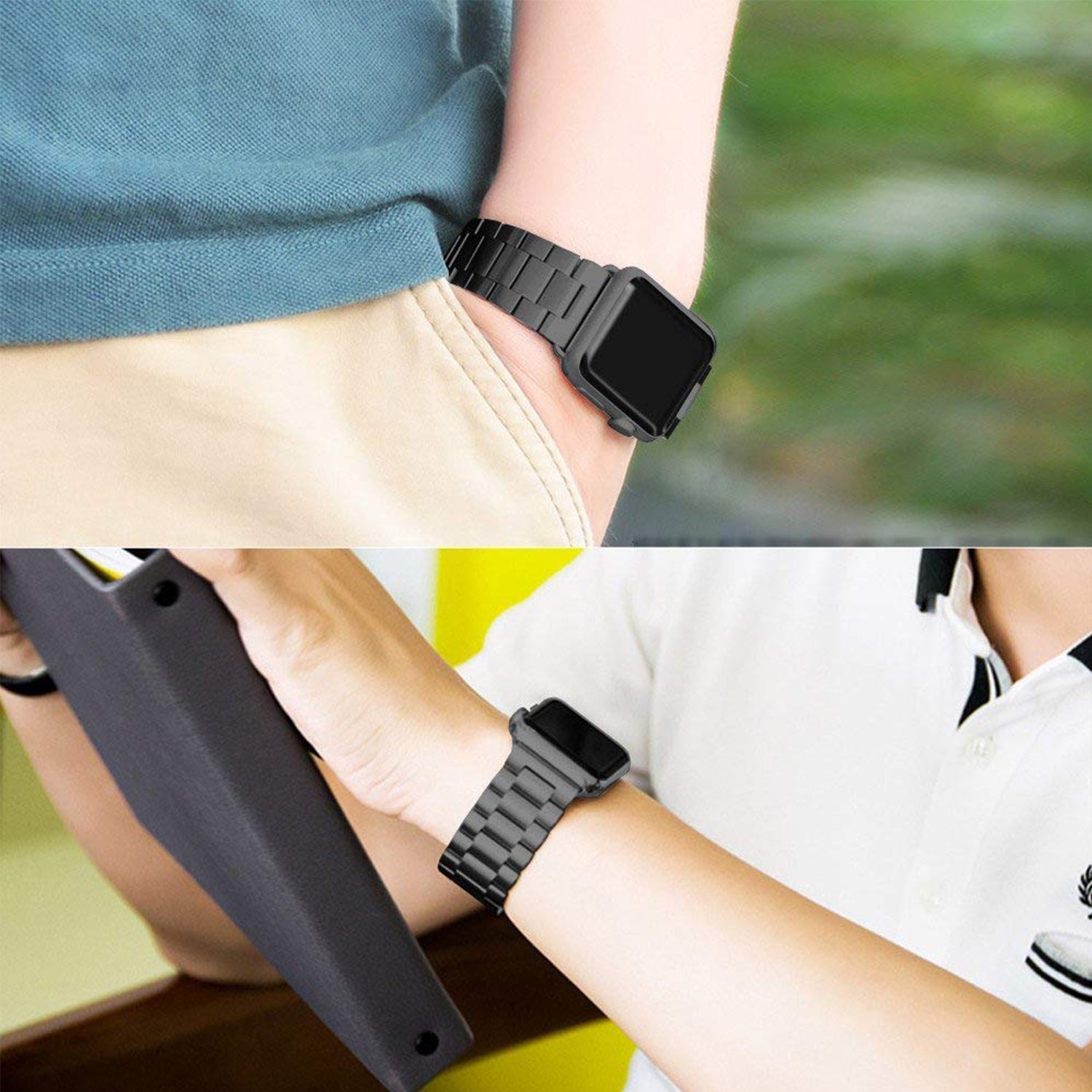42/44 mm Stainless Steel Wristband with Butterfly Buckle for i-Watch Series 4/3/2/1