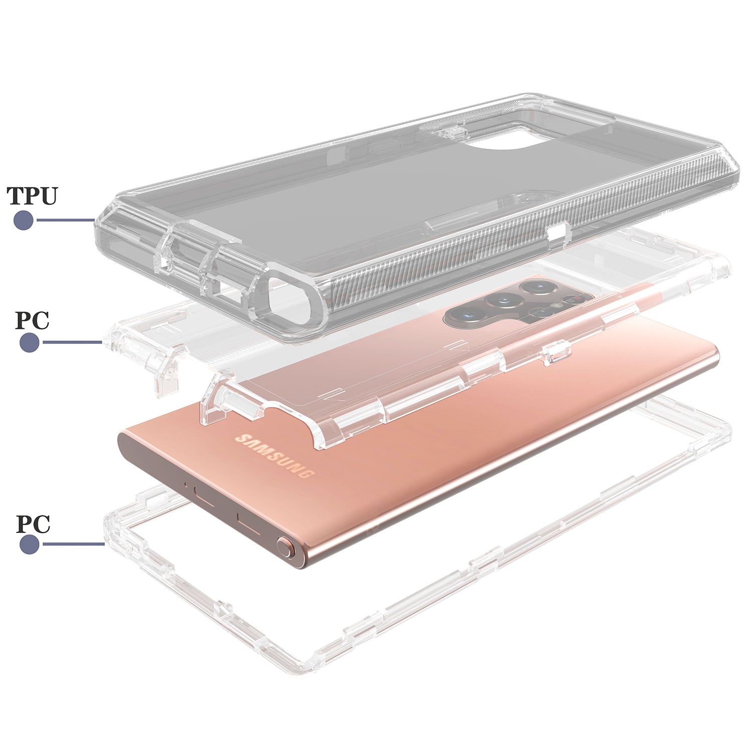 Galaxy S23 Ultra Transparent Full Protection Heavy Duty Case