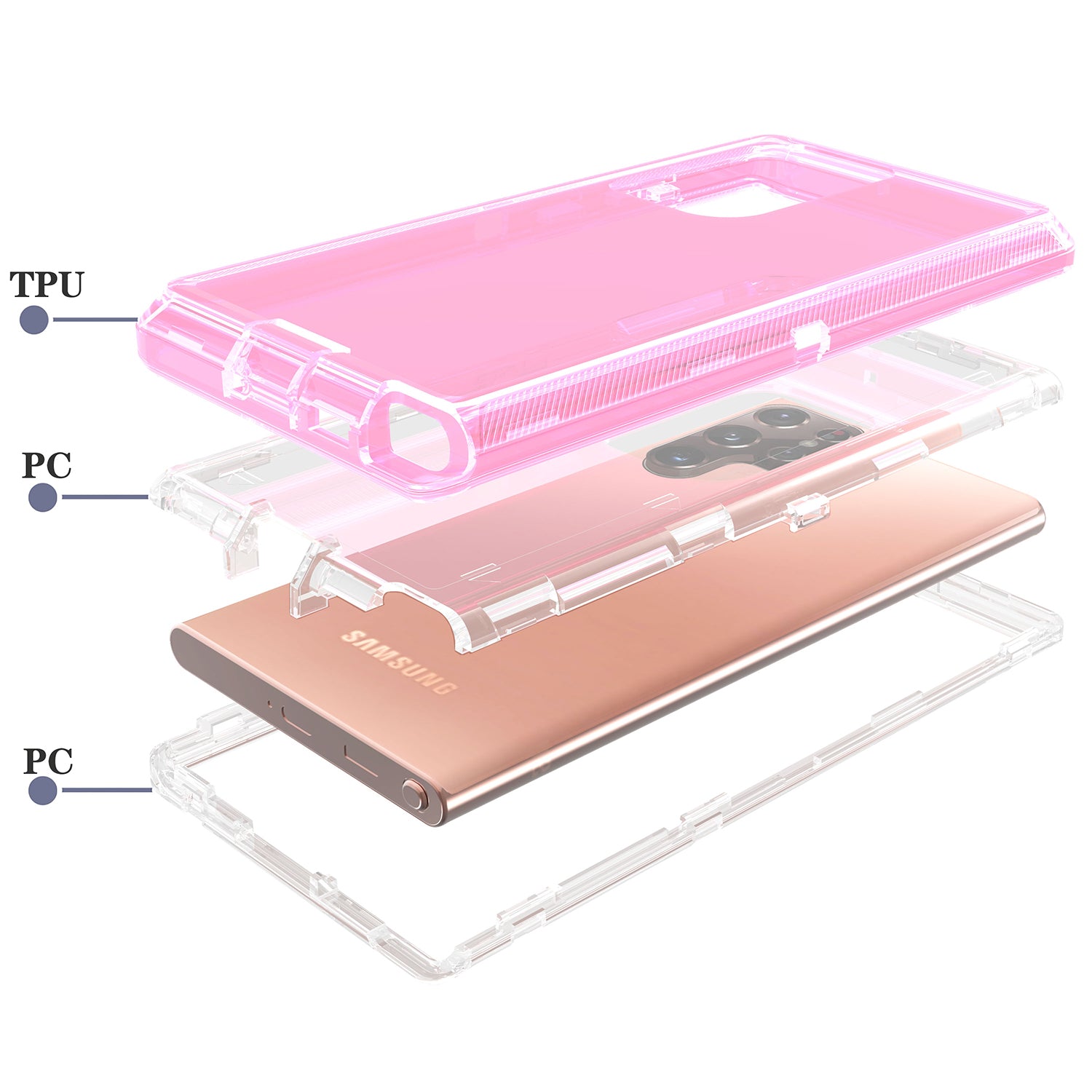 Galaxy S23 Ultra Transparent Full Protection Heavy Duty Case