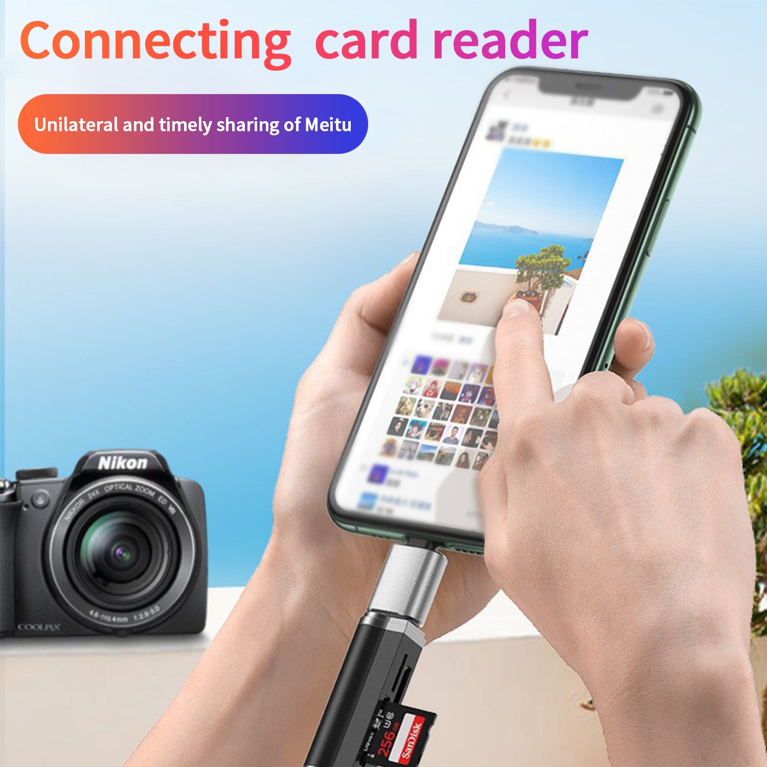 Lightning to USB compatible card reader adpter
