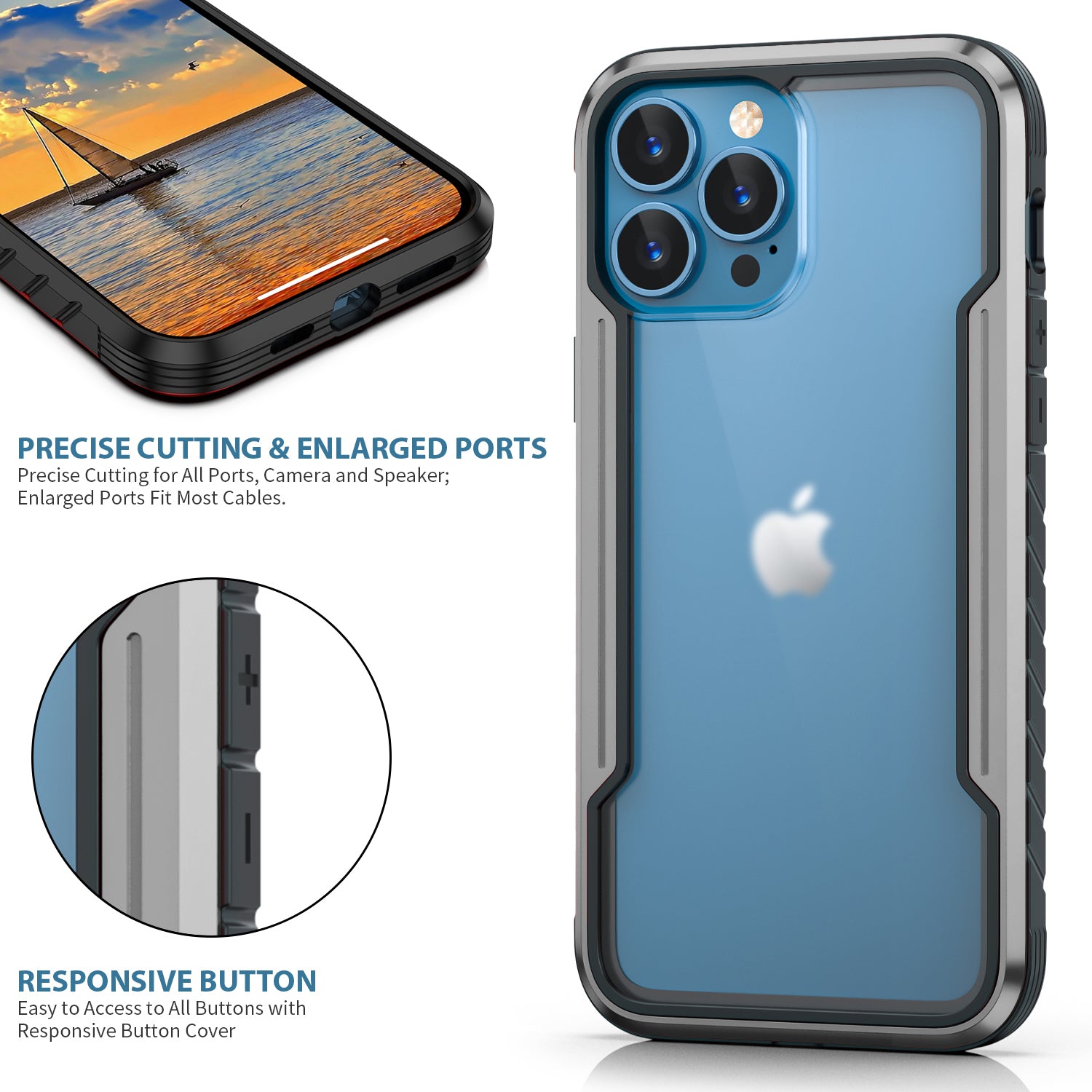 iPhone 11 Pro Max Case  with Colorful Bumper Full Body Heavy Duty Protection