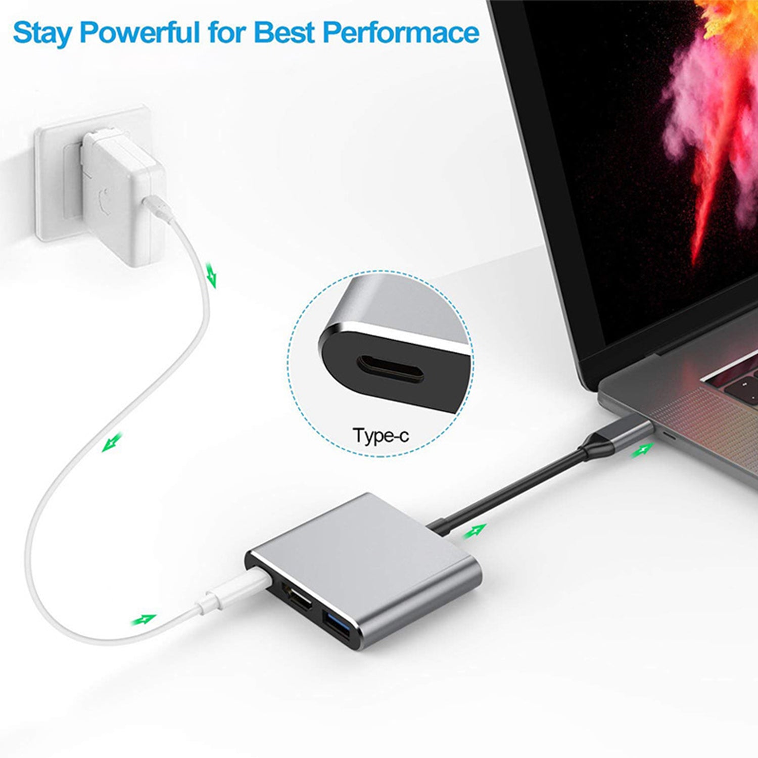 3in1 HDMI USB-C digital audio-video multi-port adpter