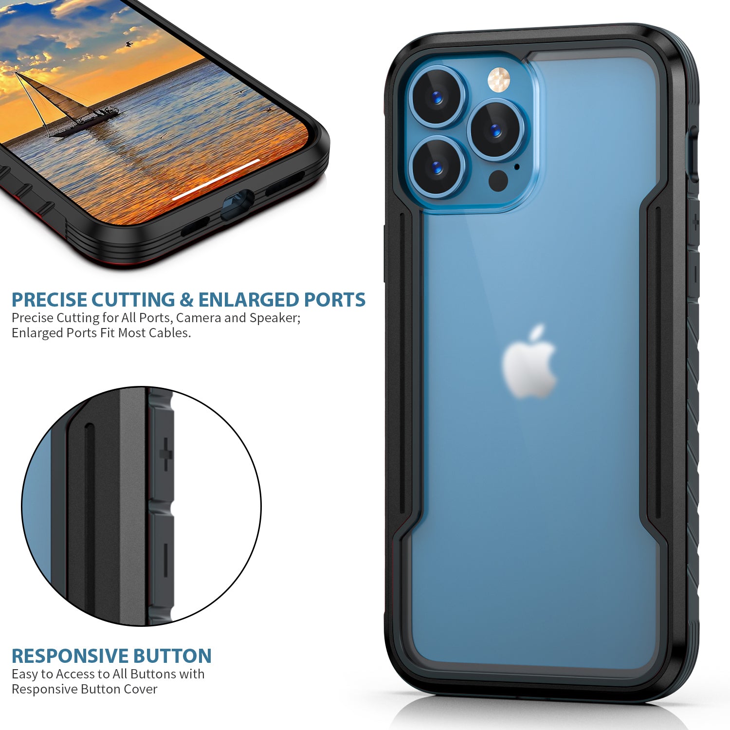 iPhone 11 Pro Max Case  with Colorful Bumper Full Body Heavy Duty Protection