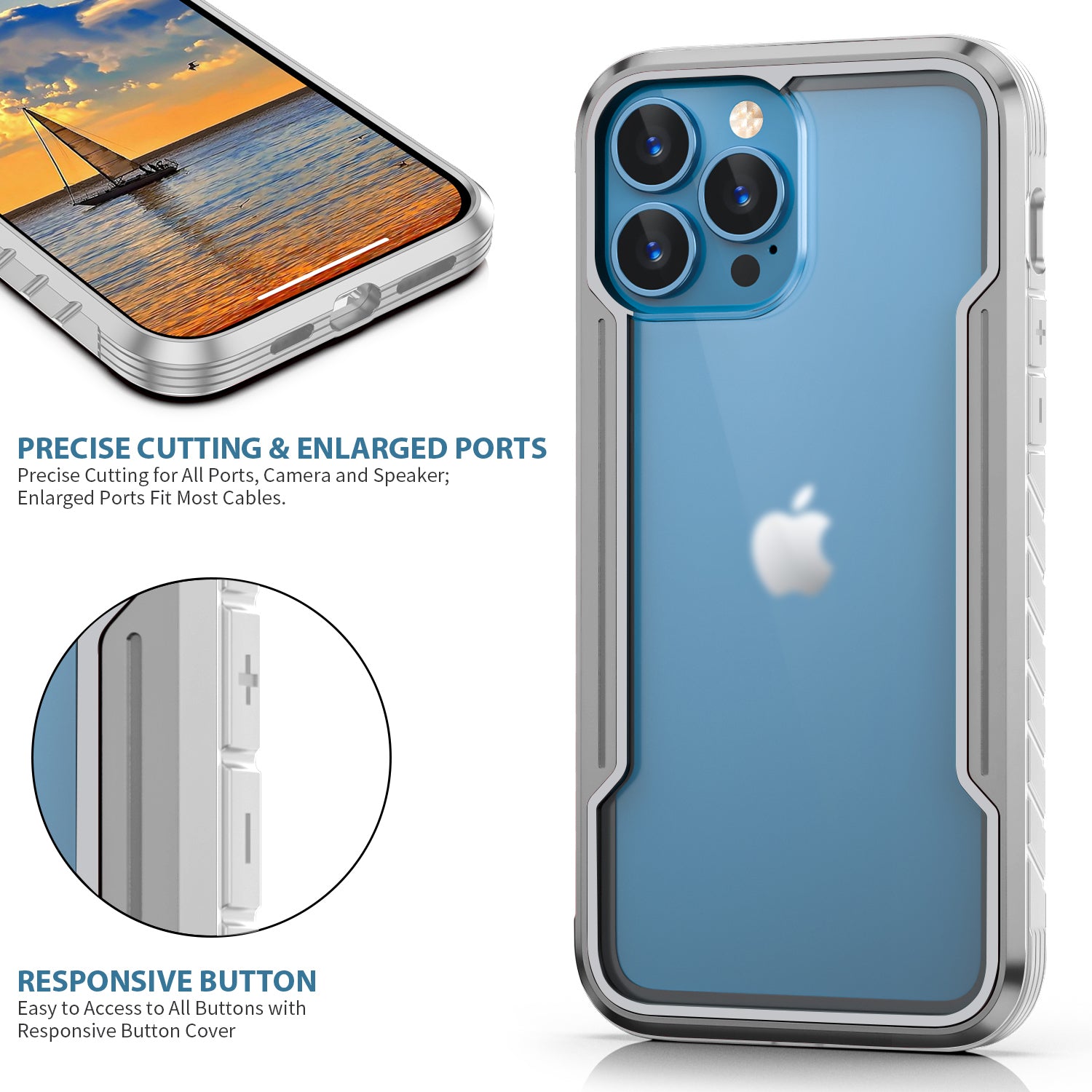 iPhone 11 Pro Max Case  with Colorful Bumper Full Body Heavy Duty Protection