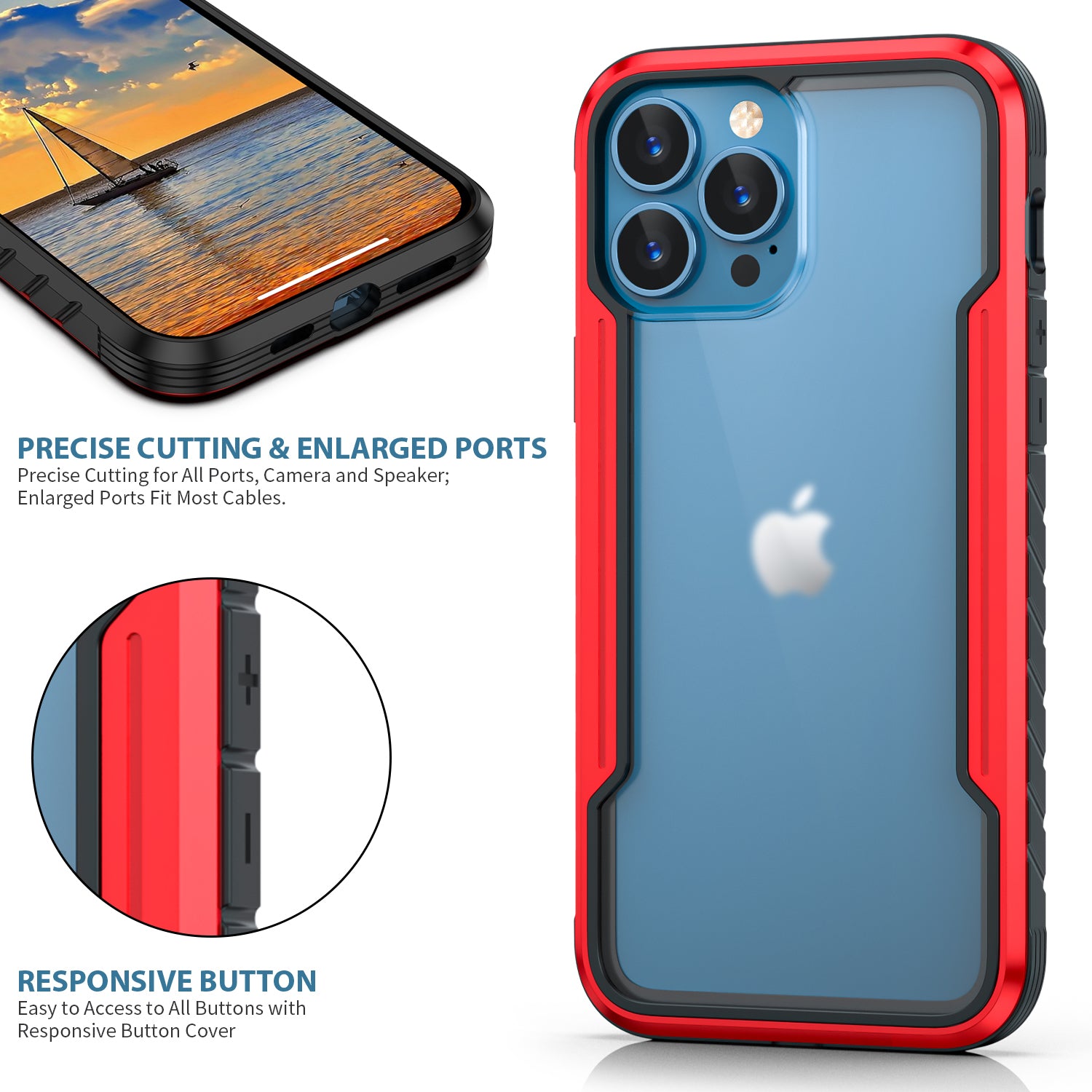iPhone 11 Pro Max Case  with Colorful Bumper Full Body Heavy Duty Protection
