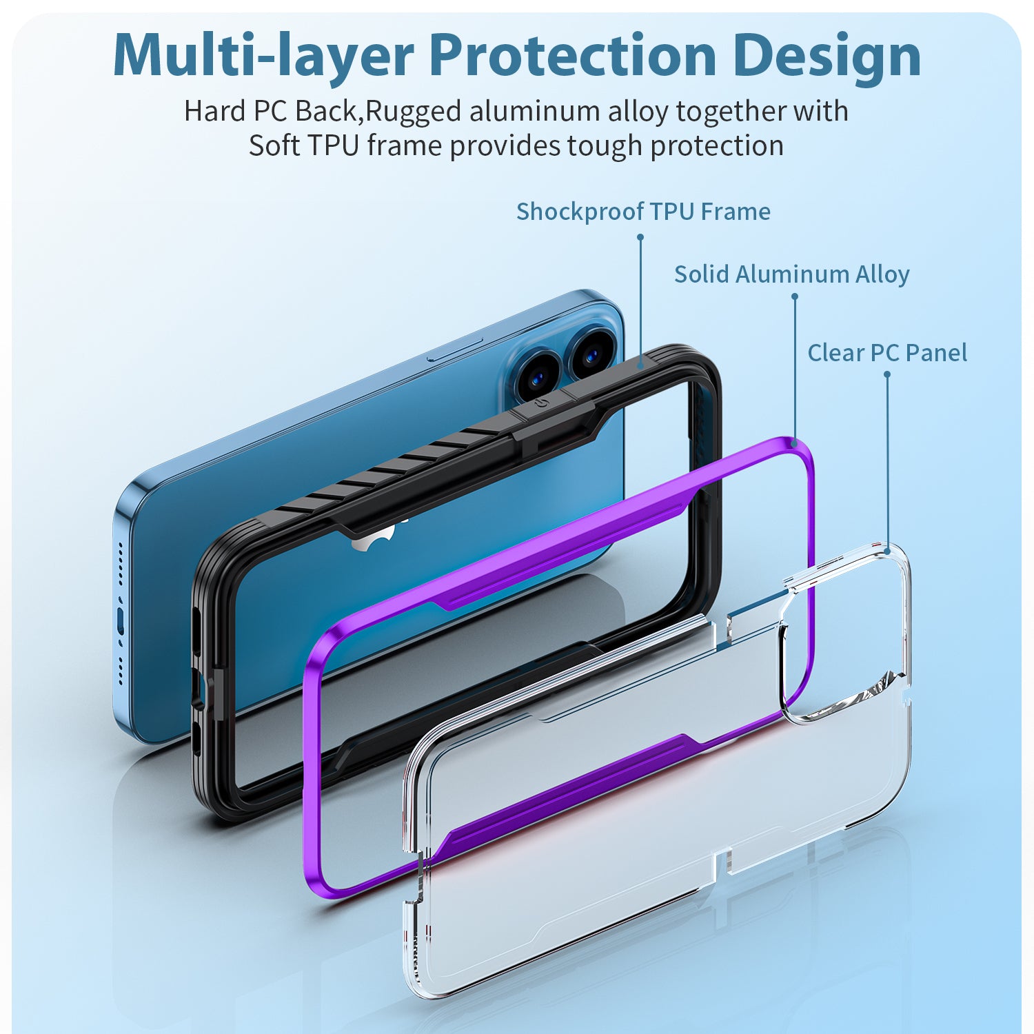 iPhone 11 Pro Max Case  with Colorful Bumper Full Body Heavy Duty Protection