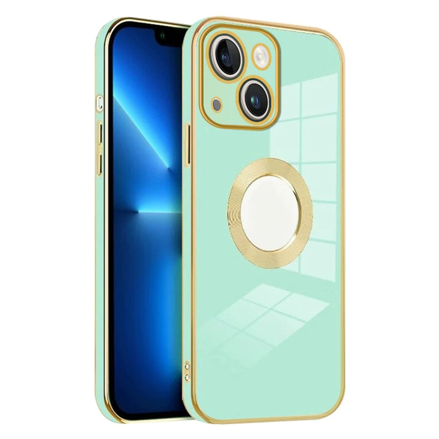 iPhone 13 Electroplated logo hollow out color case