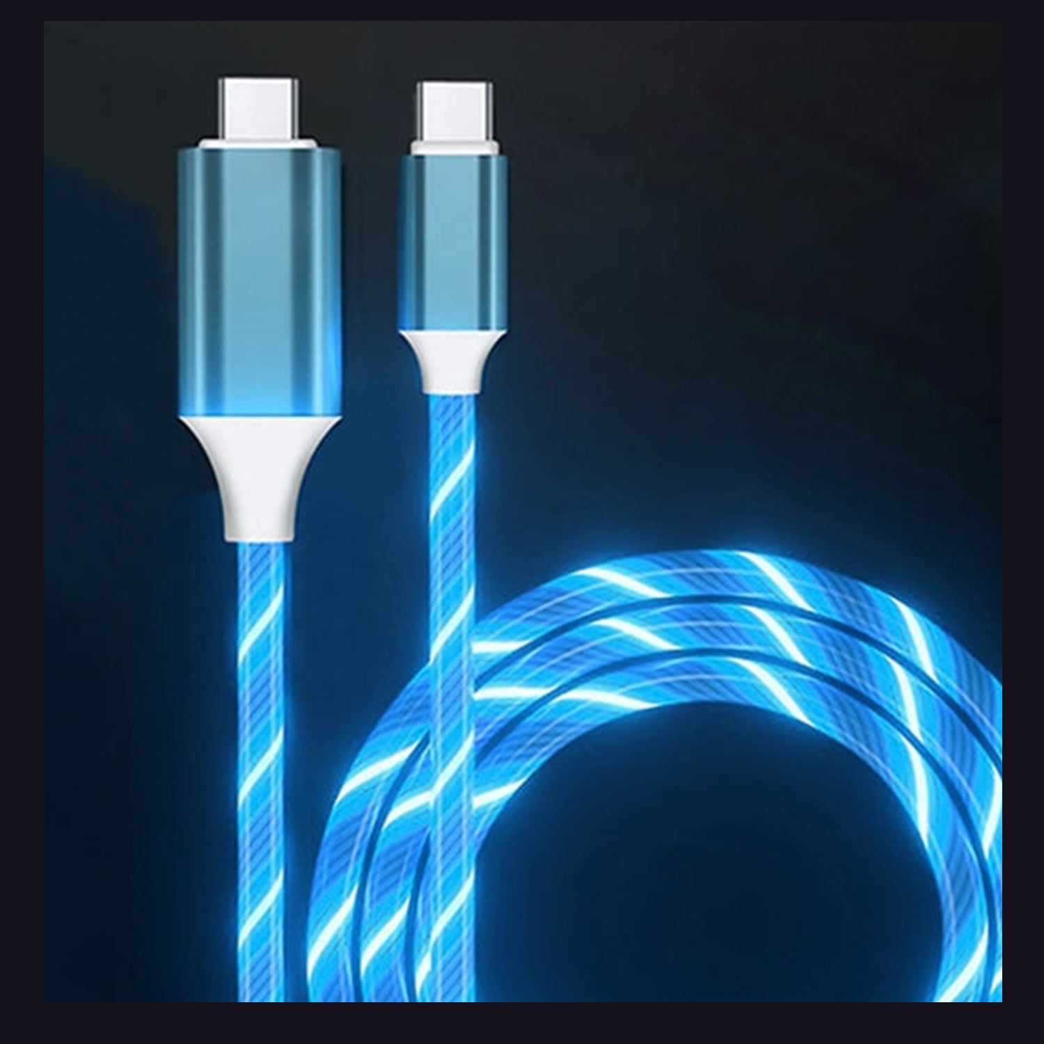3ft Type-C to Type-C LED Fast Charging Cable