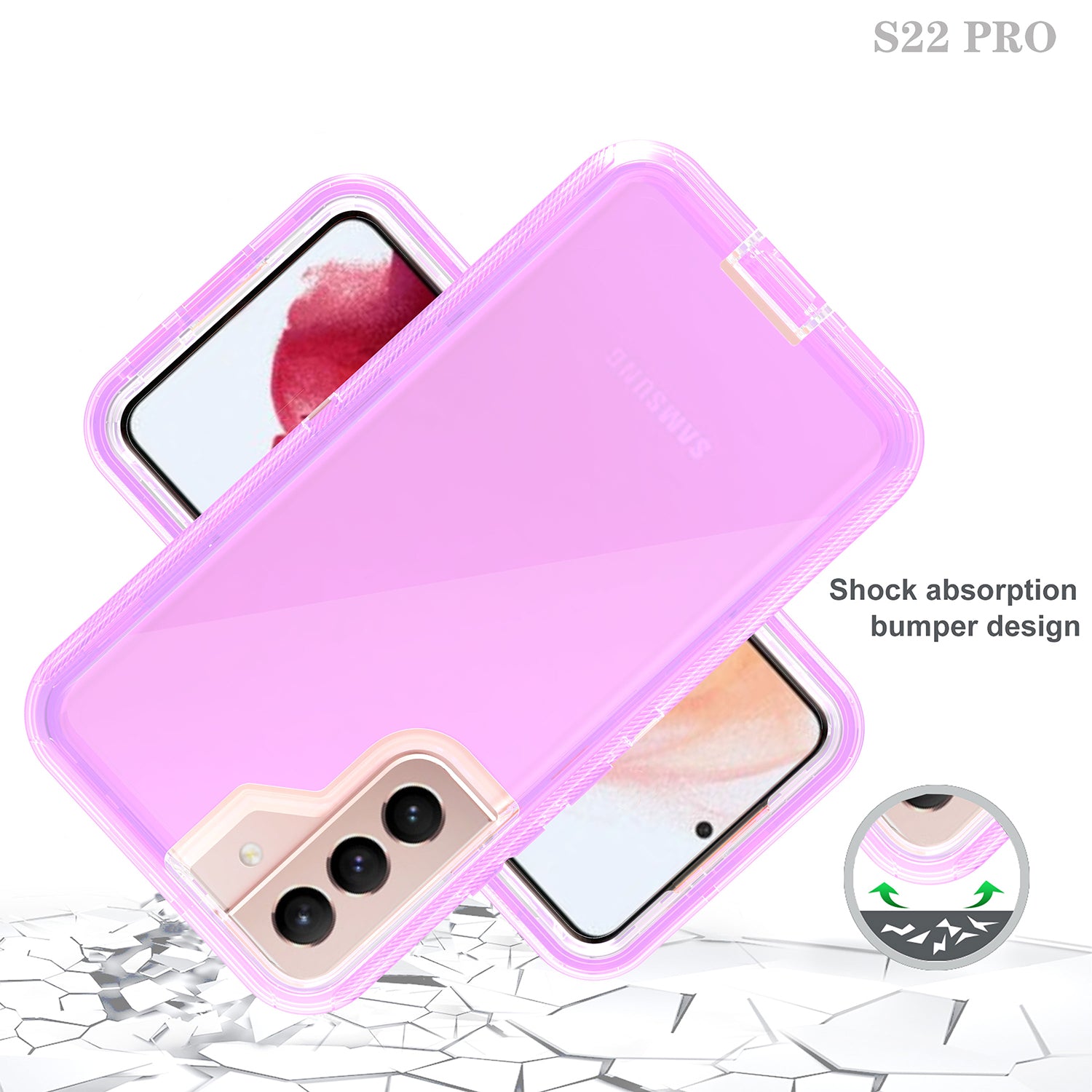 Transparent Full Protection Heavy Duty Case without Clip for Galaxy S22 Plus