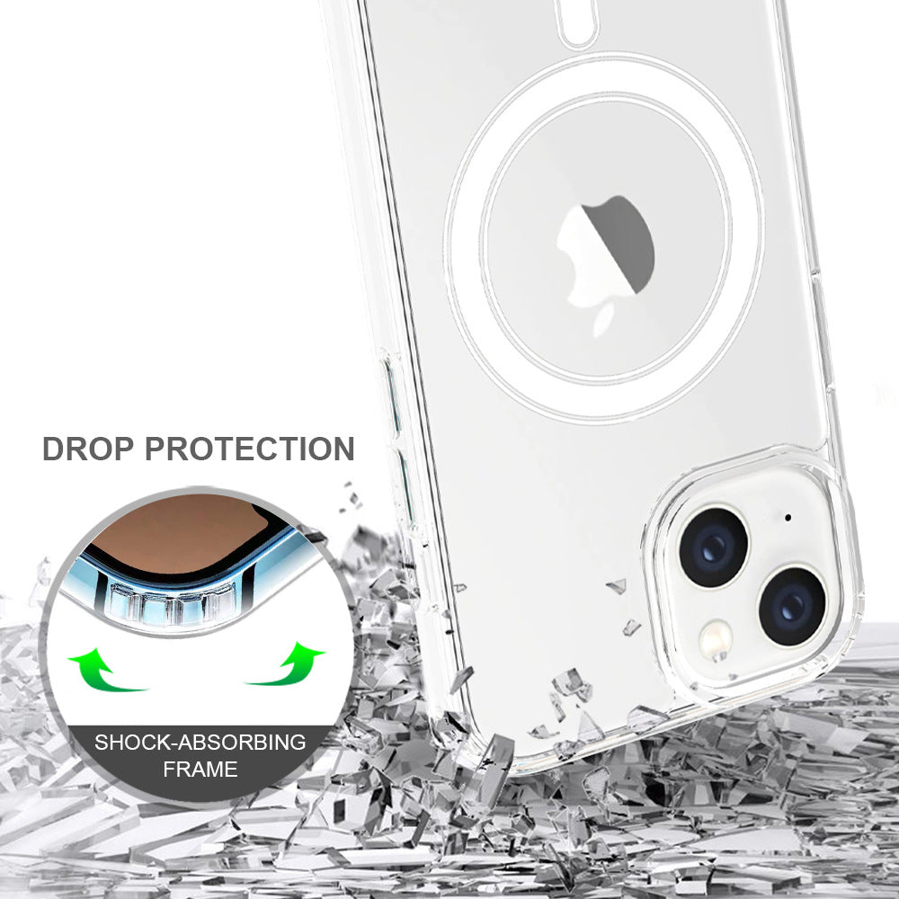 Magnetic Clear TPU Hard Magsafe Case For iPhone 13 Mini Support Wireless Charging