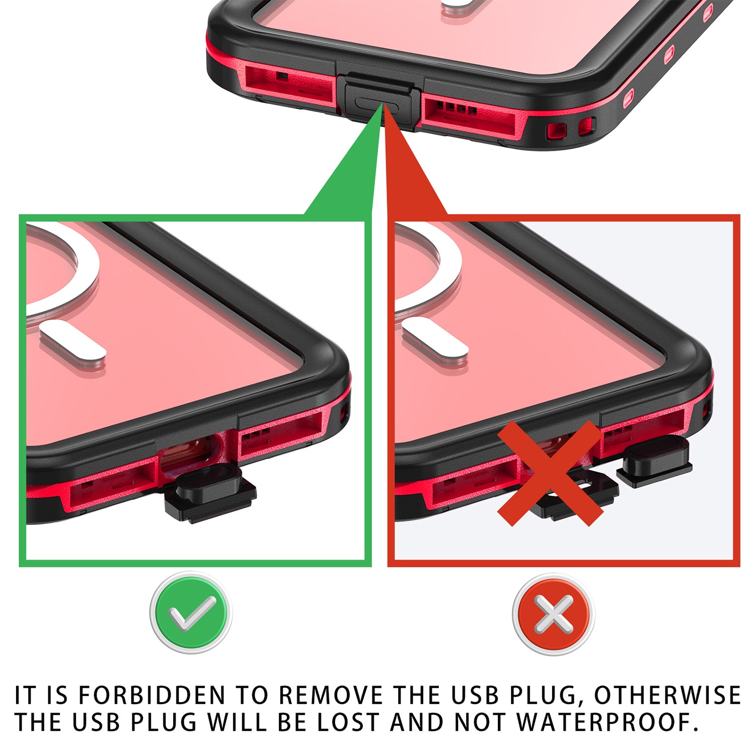 iPhone 15 Pro Max 360 Full Protective Waterproof Case With Built-in Screen Fingerprint Protector
