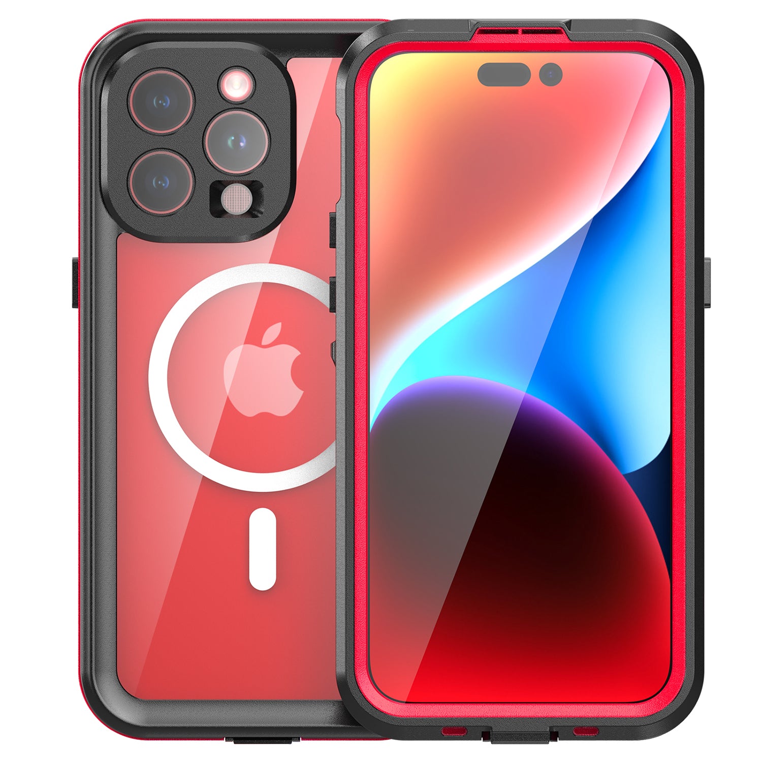 iPhone 15 Pro Max 360 Full Protective Waterproof Case With Built-in Screen Fingerprint Protector