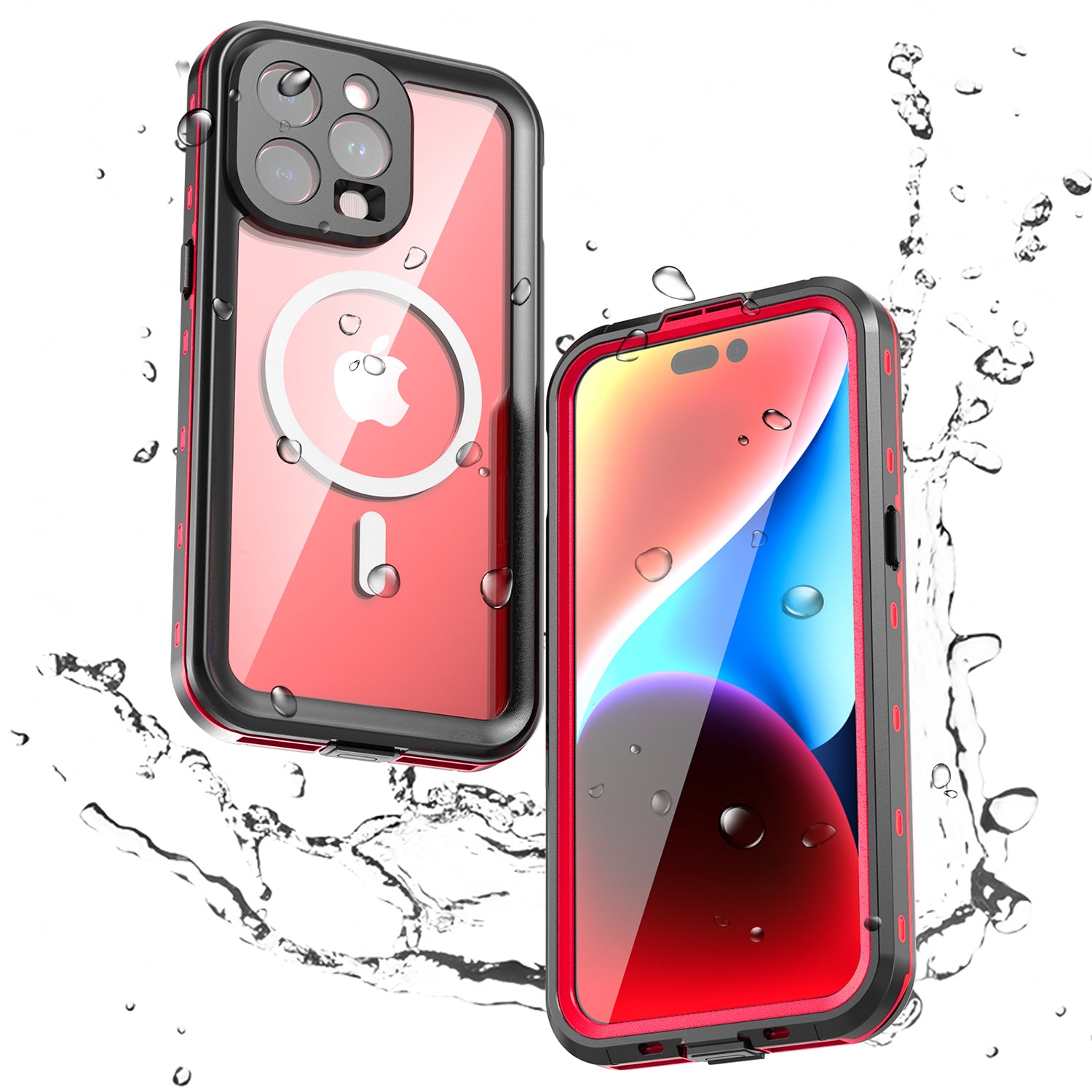 iPhone 15 Pro Max 360 Full Protective Waterproof Case With Built-in Screen Fingerprint Protector