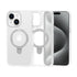 iPhone 15 Transparent Magnetic Suction Bracket Support Wireless Charging Phone Case-Clear