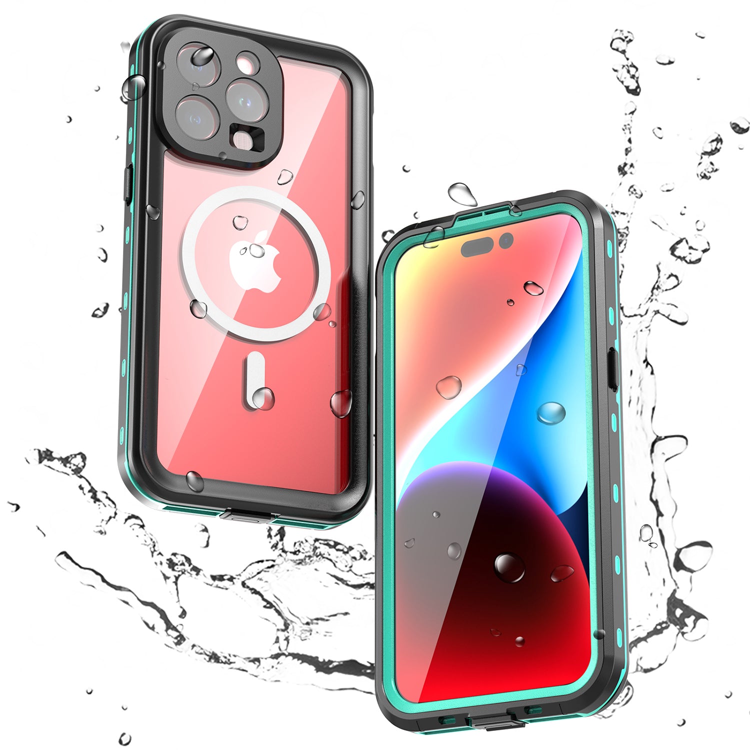 iPhone 15 Pro Max 360 Full Protective Waterproof Case With Built-in Screen Fingerprint Protector