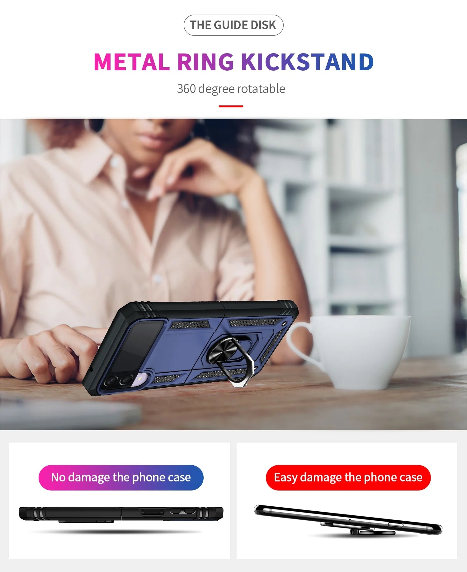 Ring Magnetic GPS car mount Phone Holder for Samsung Galaxy Z Flip 3 case