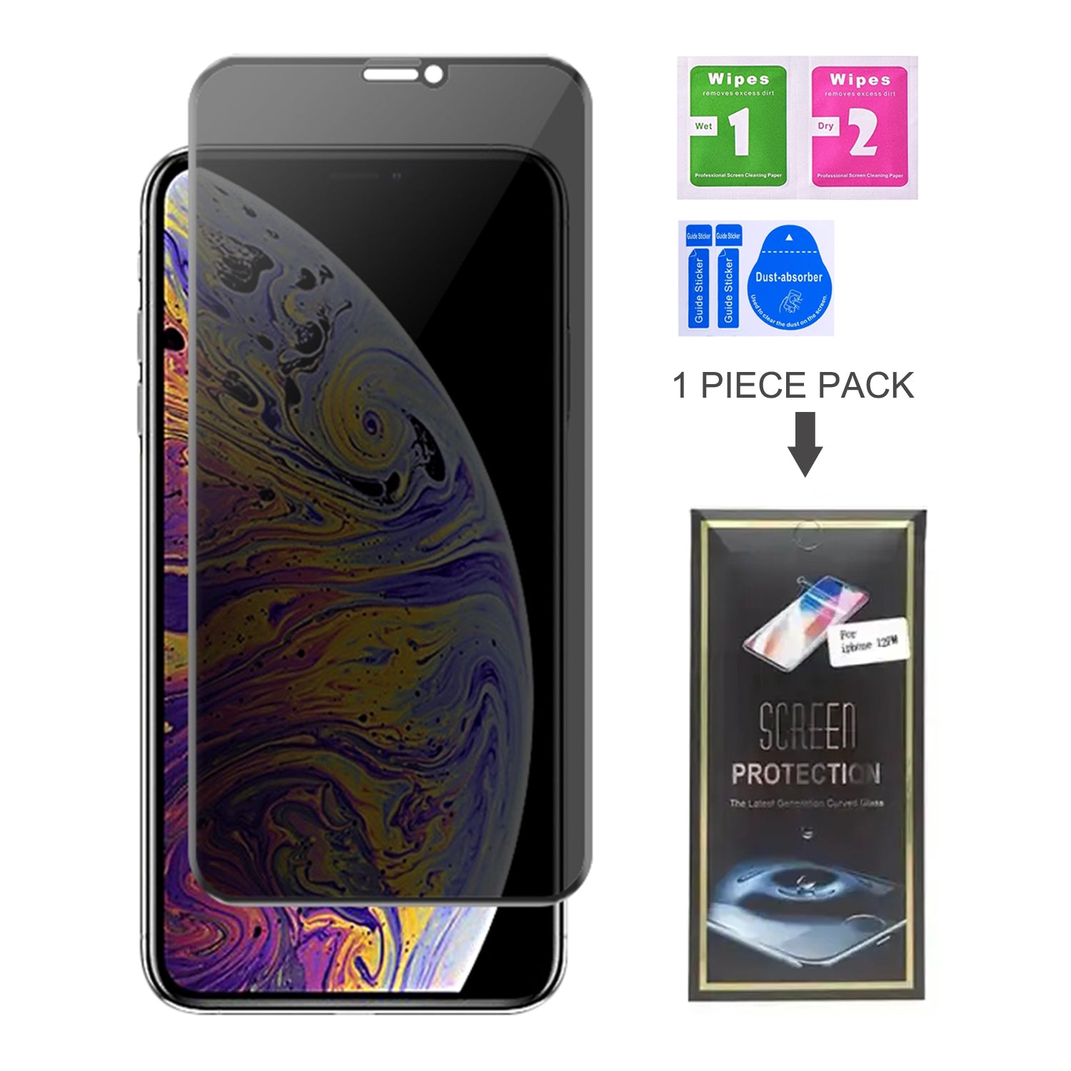 iPhone Xs Max (6.5")Privacy Tempered Glass