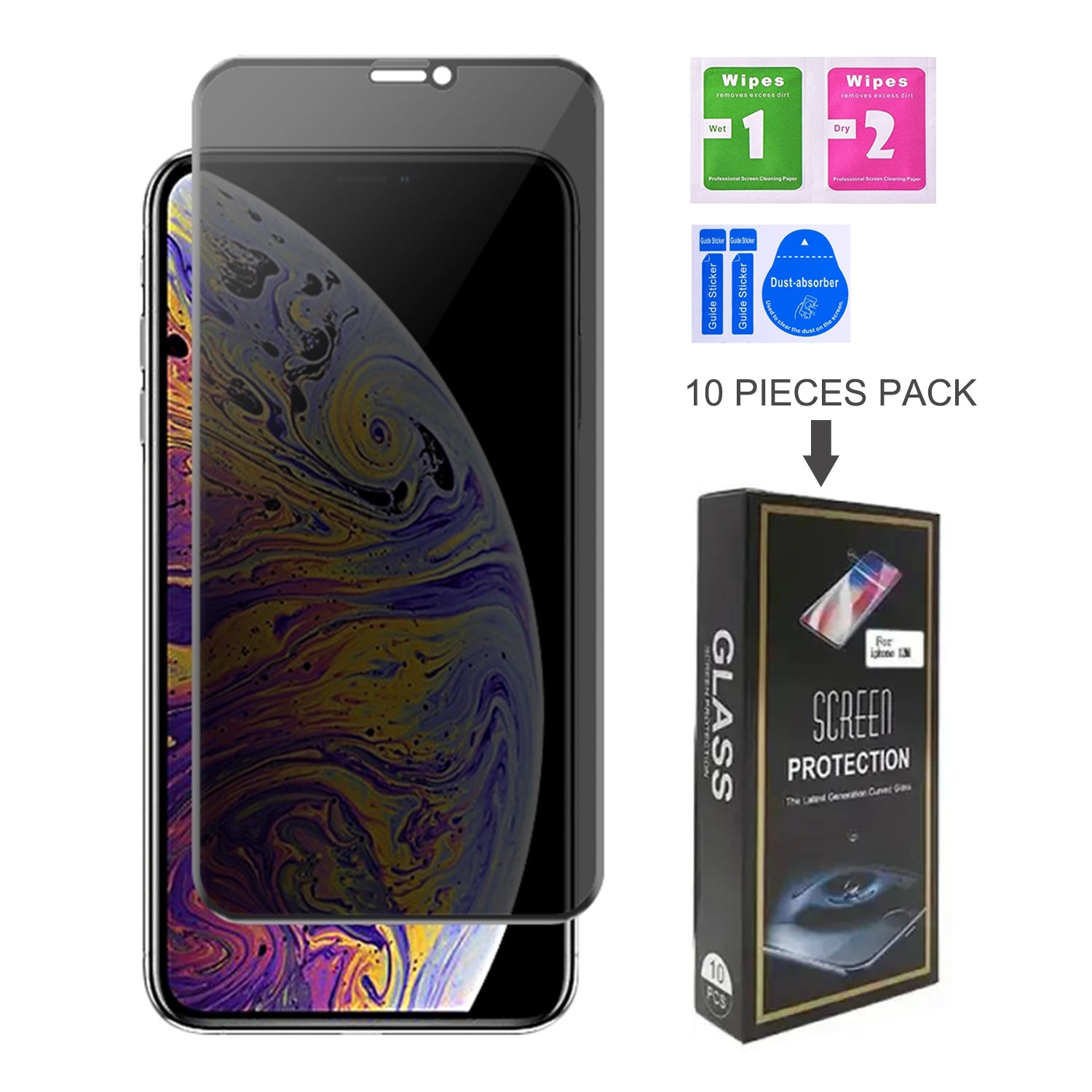 iPhone Xs Max (6.5")Privacy Tempered Glass