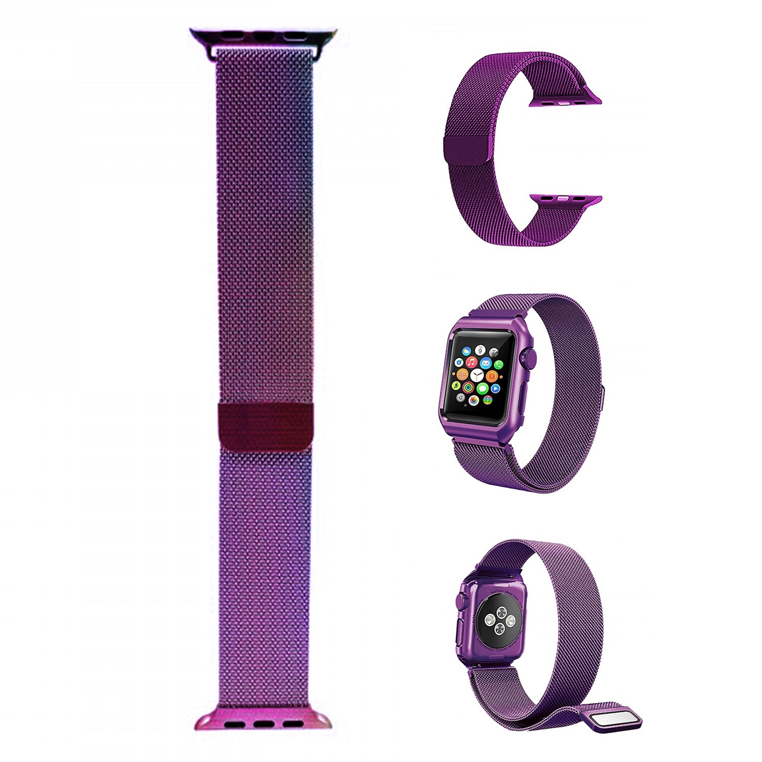 38mm Stainless Steel Wristband  for i-Watch Series 4/3/2/1  Milanese Loop with Strong Magnetic Closure Strap