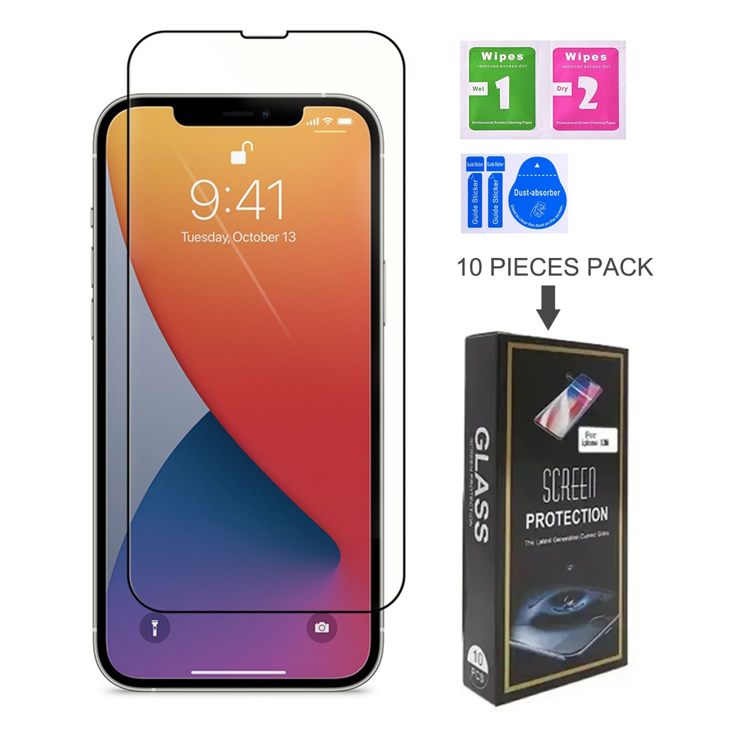 iPhone 13 Pro Max (6.7'') Black Tempered Glass